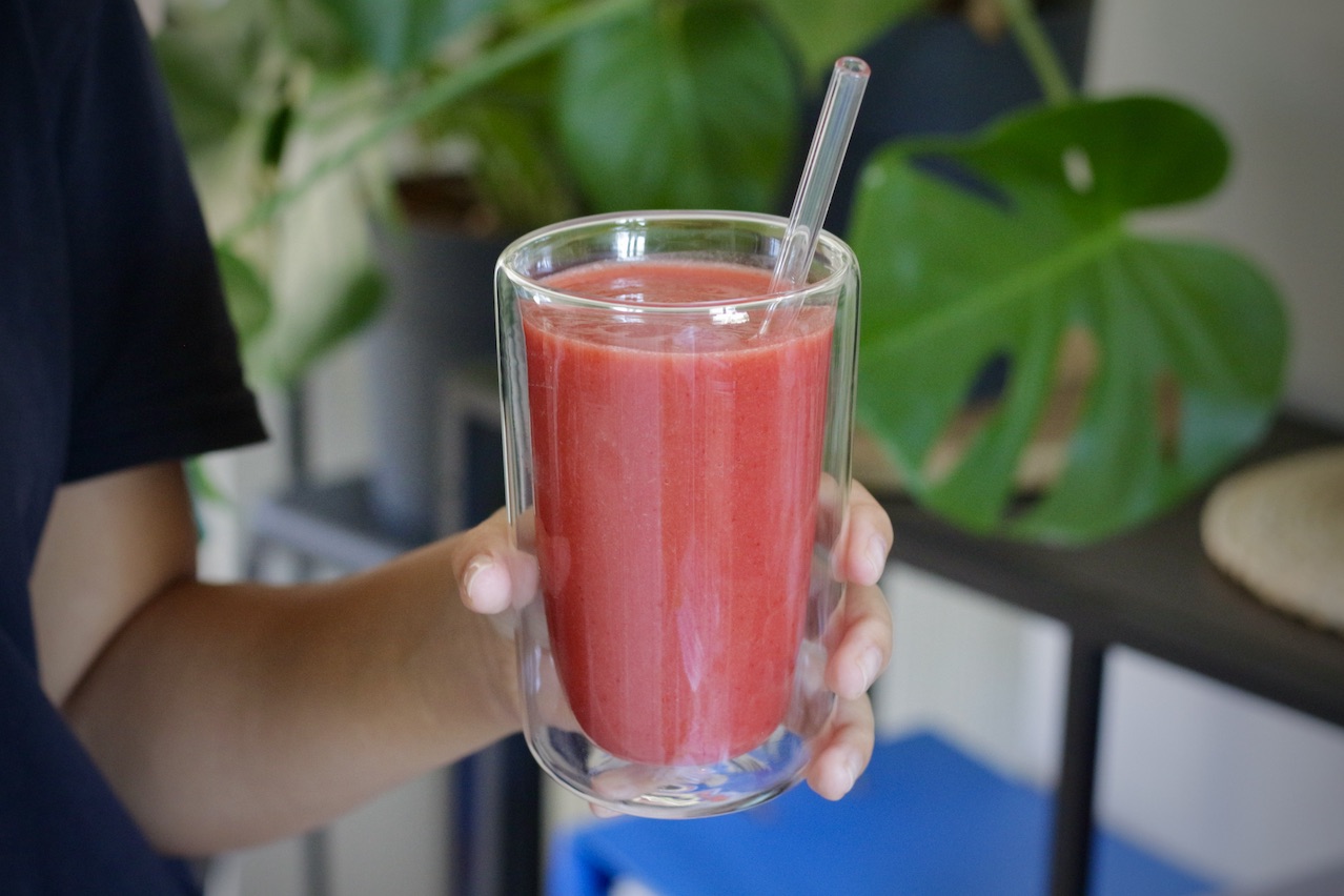 SMOOTHIE FRAISE, ORANGE, POIRE